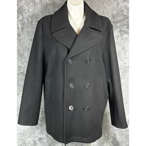 Lands' End Men's Black Pea Coat sz XL (14629)
